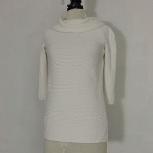Land's End Women's Cowl Neck Pullover Knit Sweater Beige Size Sz Small  6-8